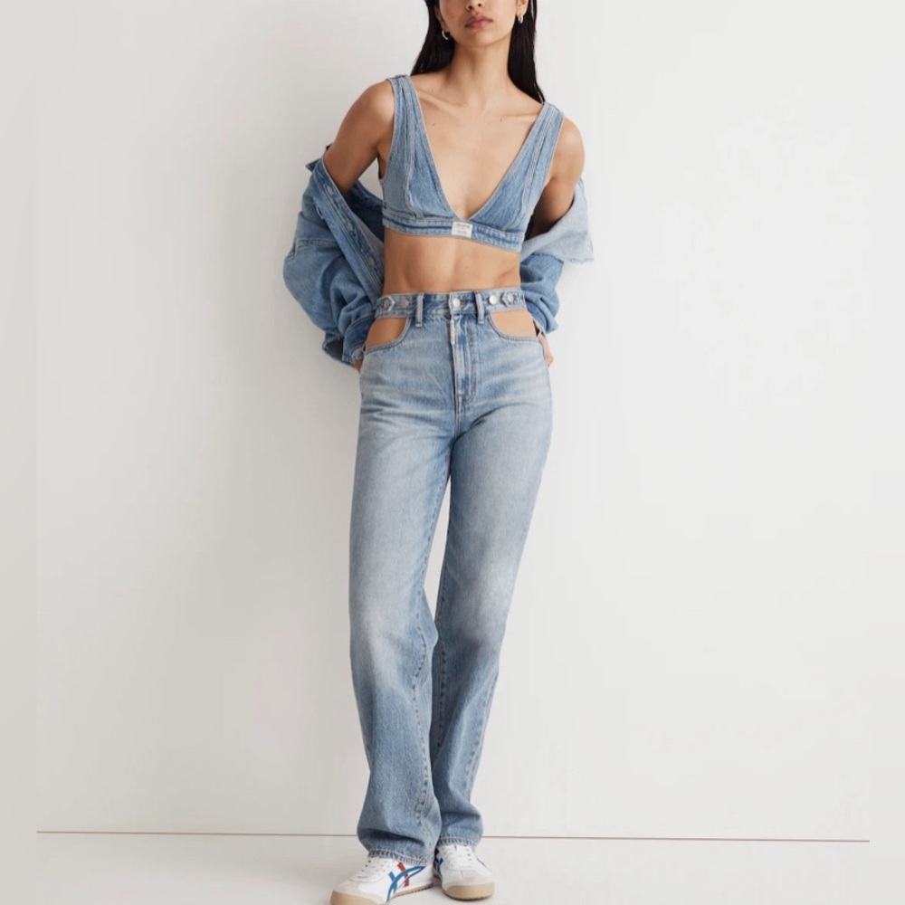 Madewell x Molly Dickson Cutout Baggy Straight Jeans